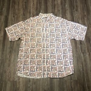 Vintage Barn Fly Shirt Men's XL Canoe Short Sleeve Button Down Camp Style